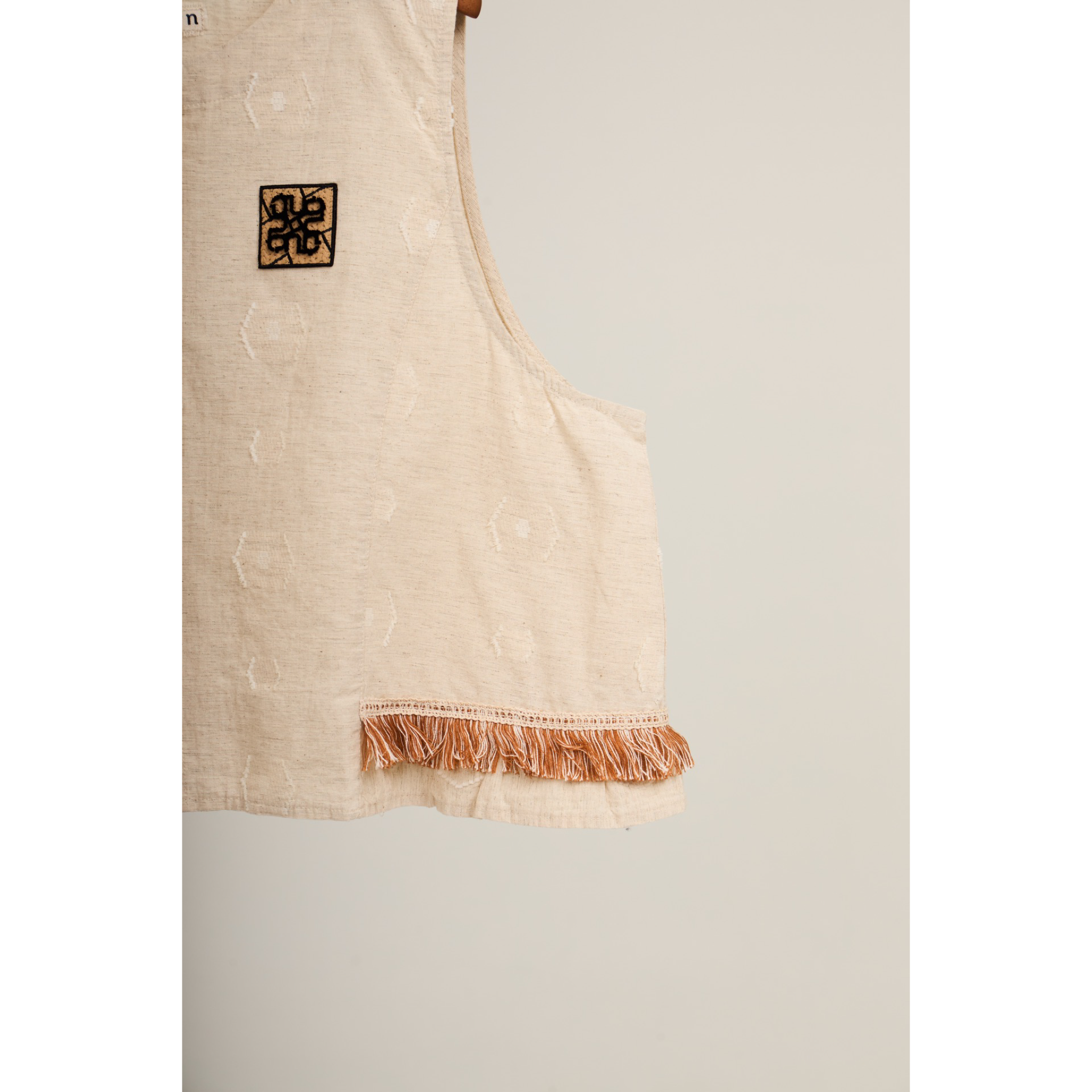 Fringe Vest – Beige