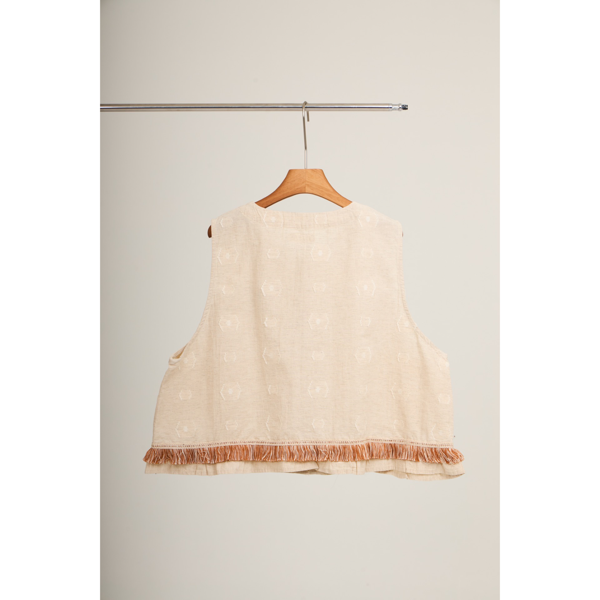 Fringe Vest – Beige