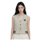 Fringe Vest – White Animal Print
