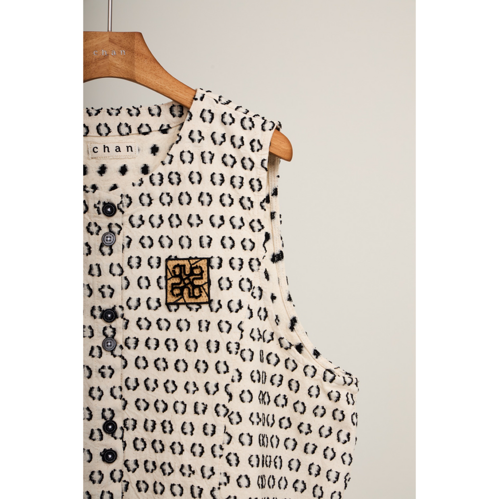 Fringe Vest – White Animal Print