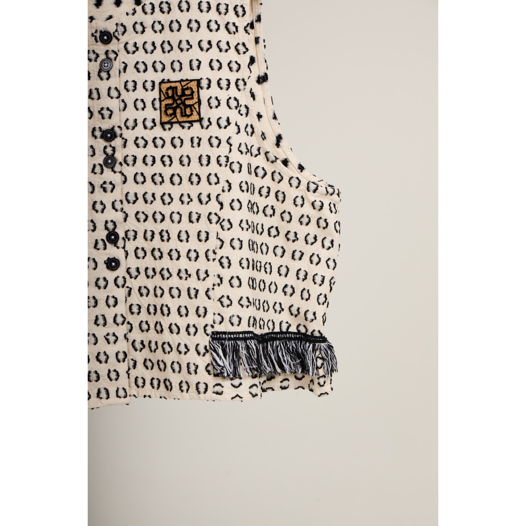 Fringe Vest – White Animal Print