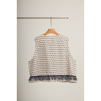 Fringe Vest – White Animal Print