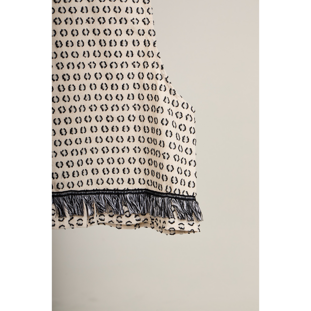 Fringe Vest – White Animal Print