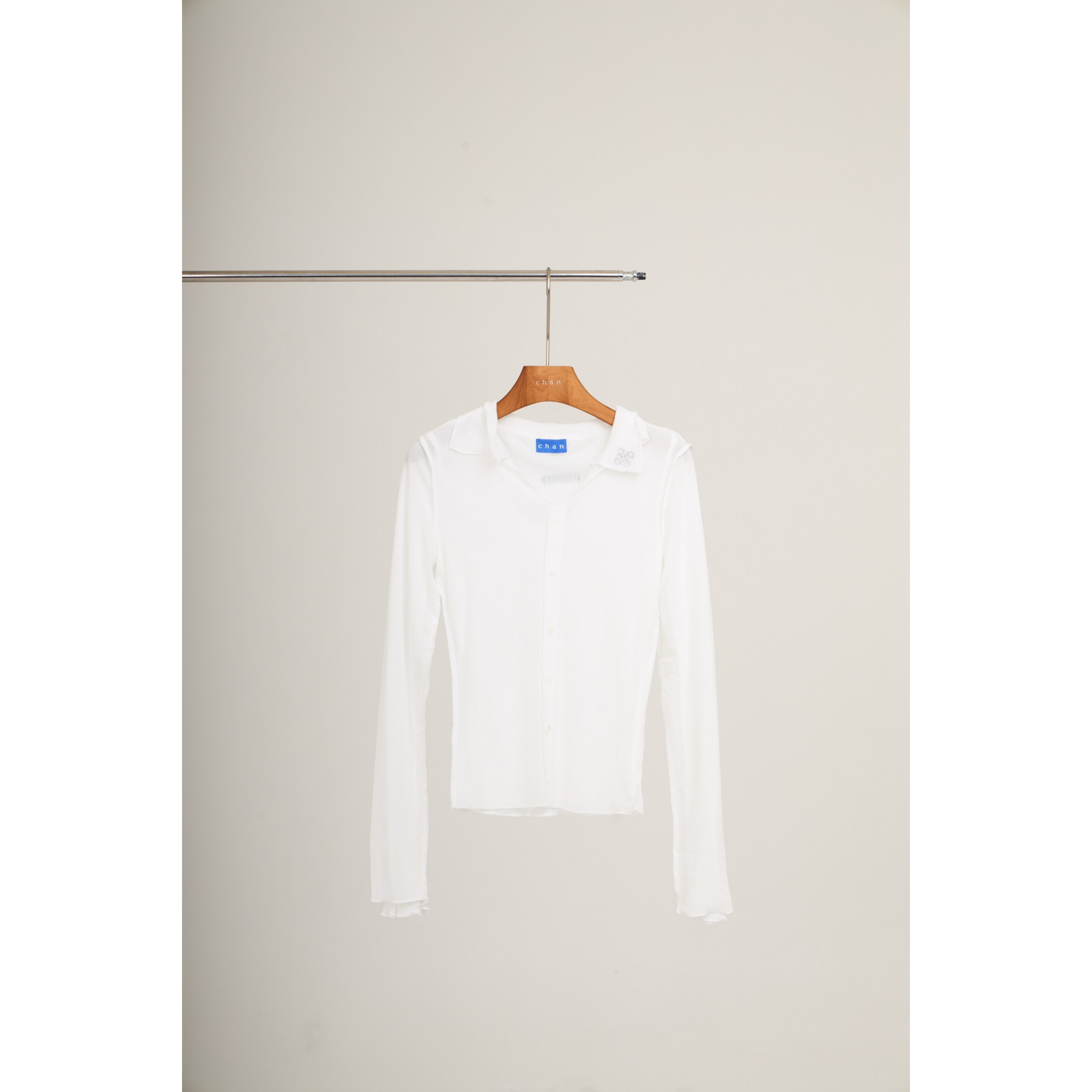 Double-Layer Sheer Shirt  – White