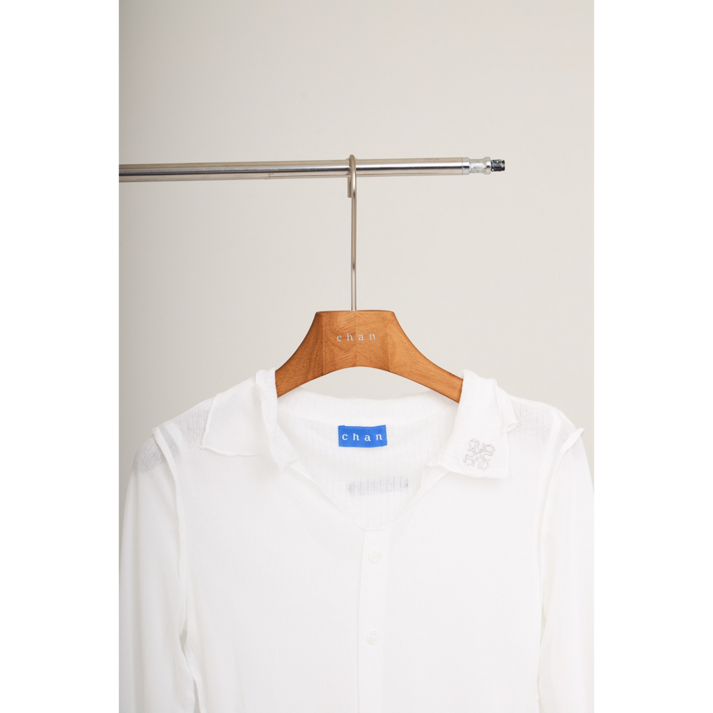 Double-Layer Sheer Shirt  – White