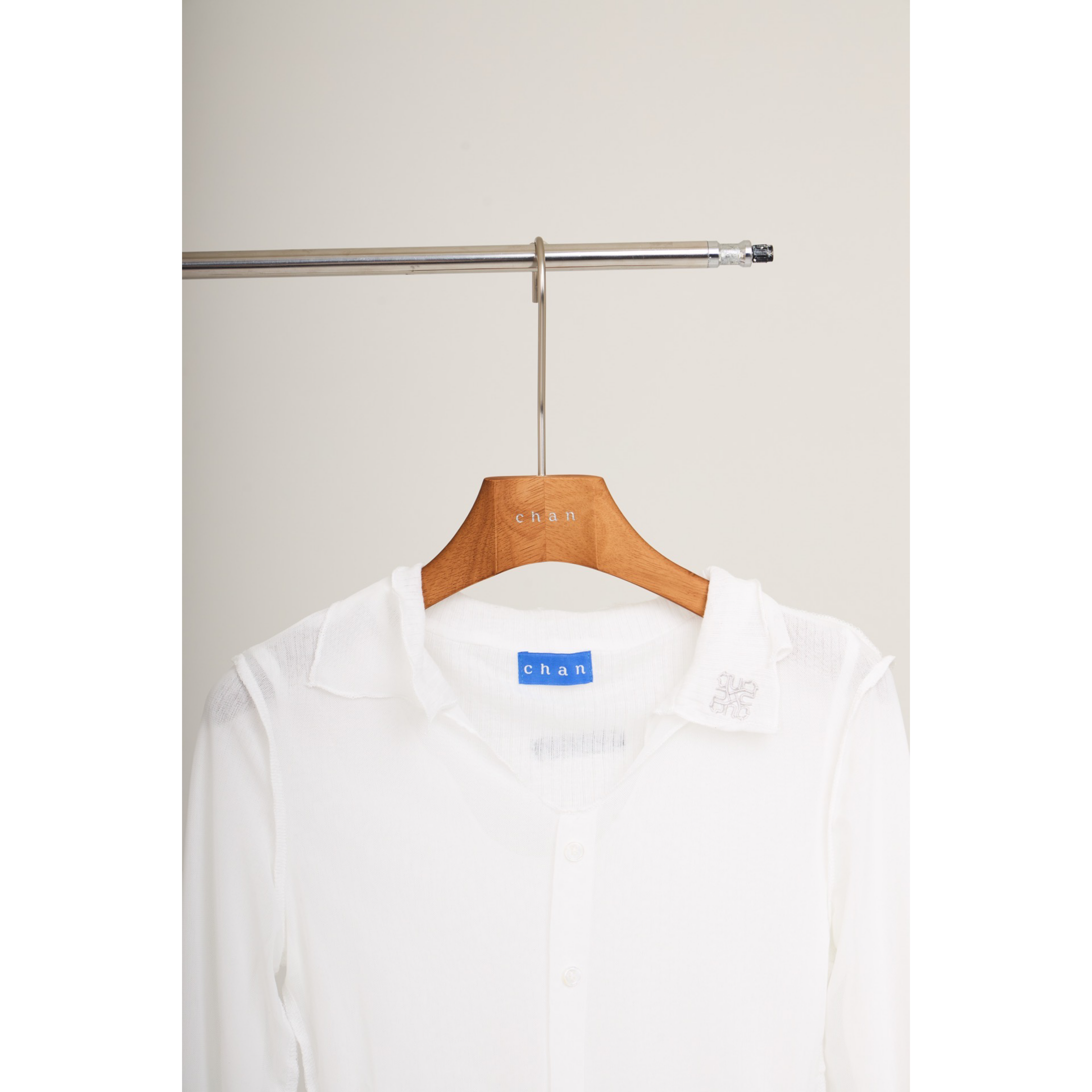 Double-Layer Sheer Shirt  – White