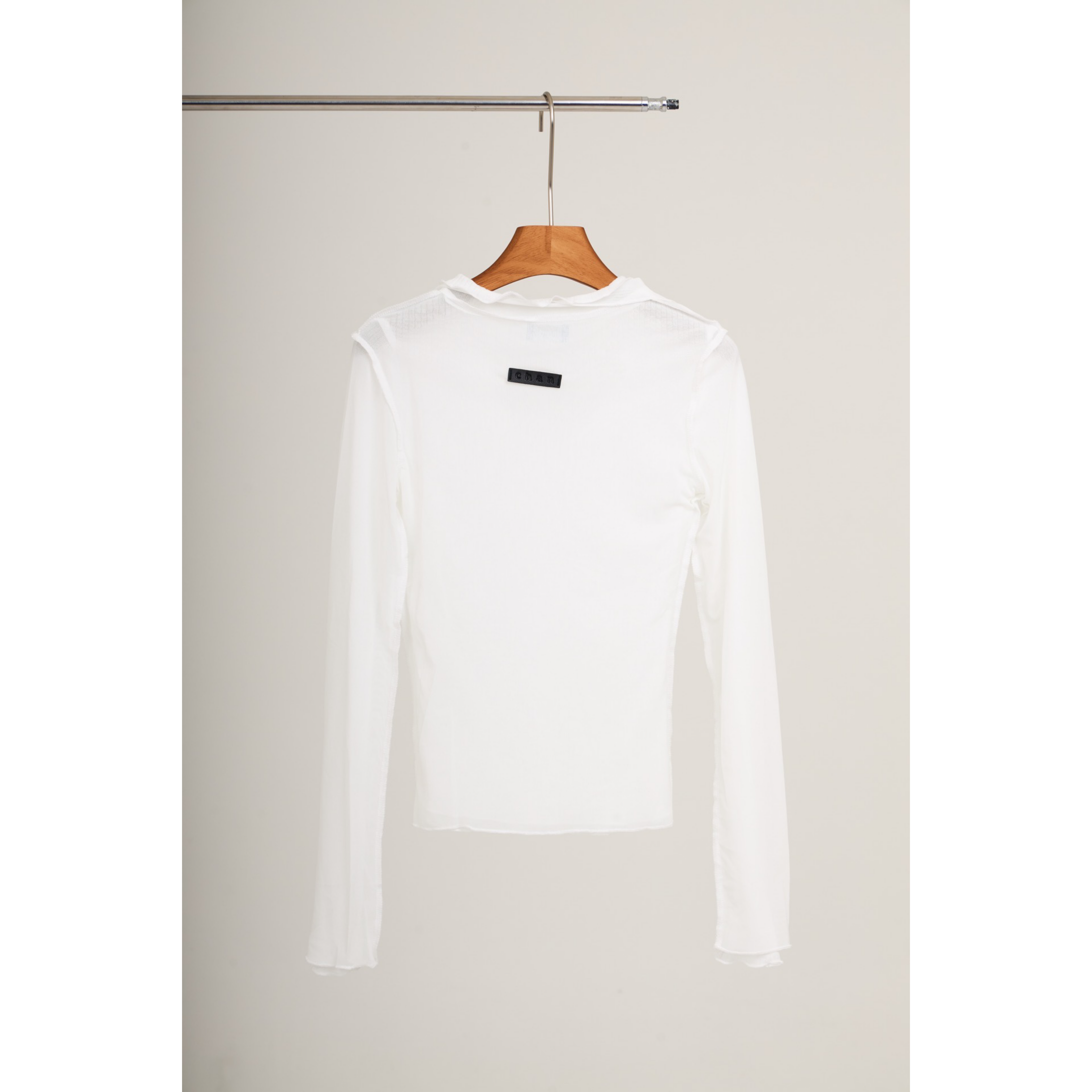 Double-Layer Sheer Shirt  – White