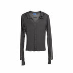 Double-Layer Sheer Shirt  – Grey