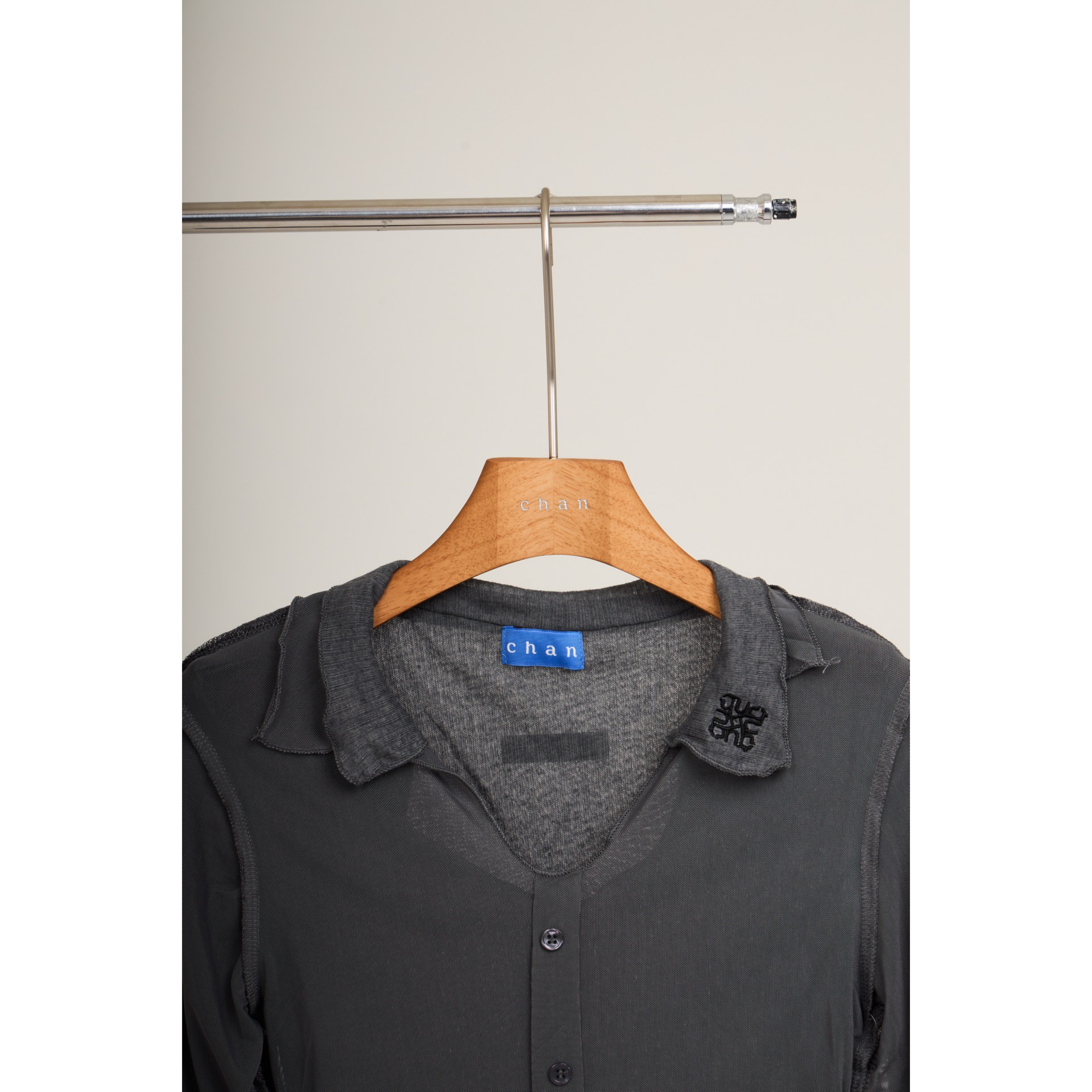 Double-Layer Sheer Shirt  – Grey