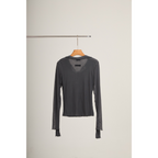 Double-Layer Sheer Shirt  – Grey