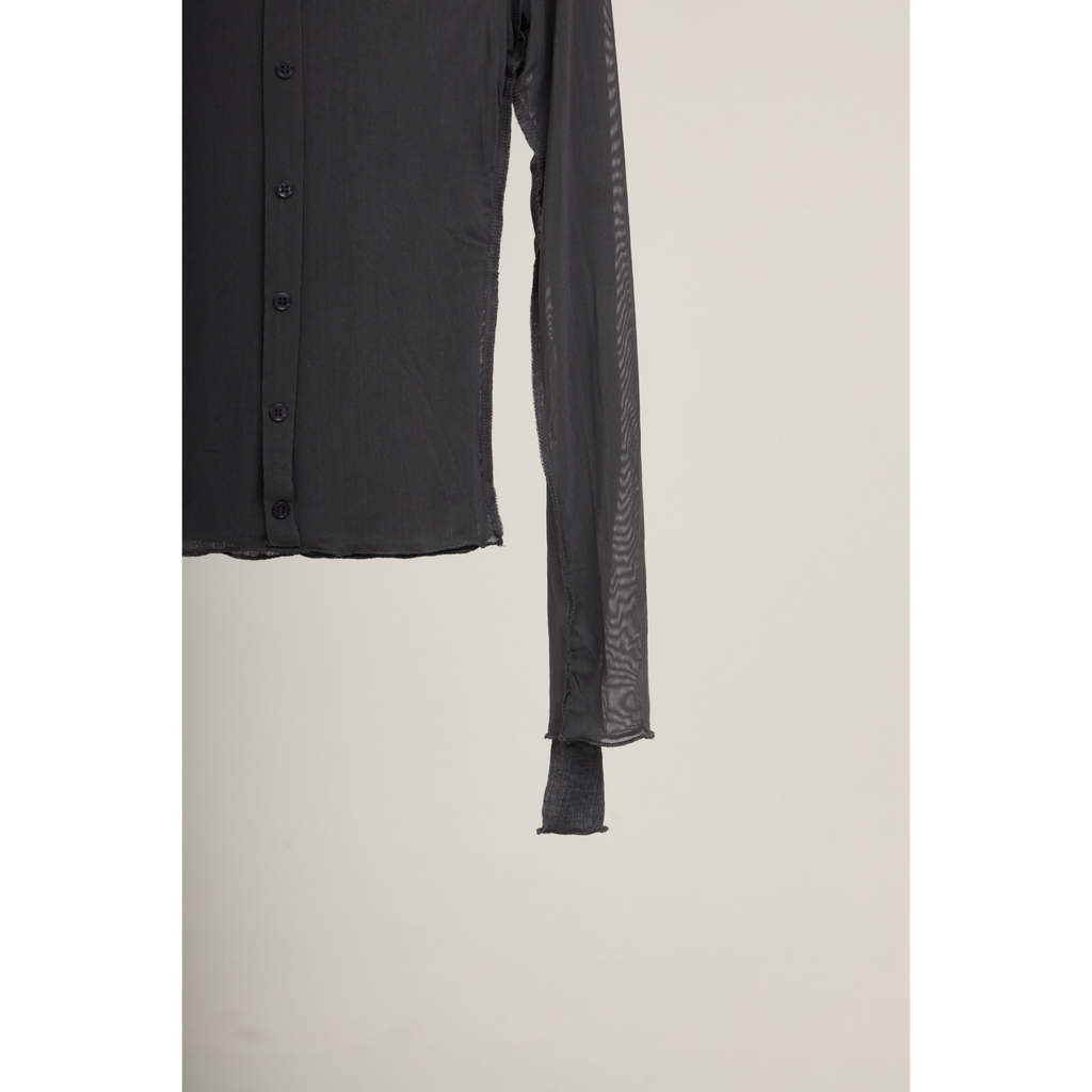 Double-Layer Sheer Shirt  – Grey