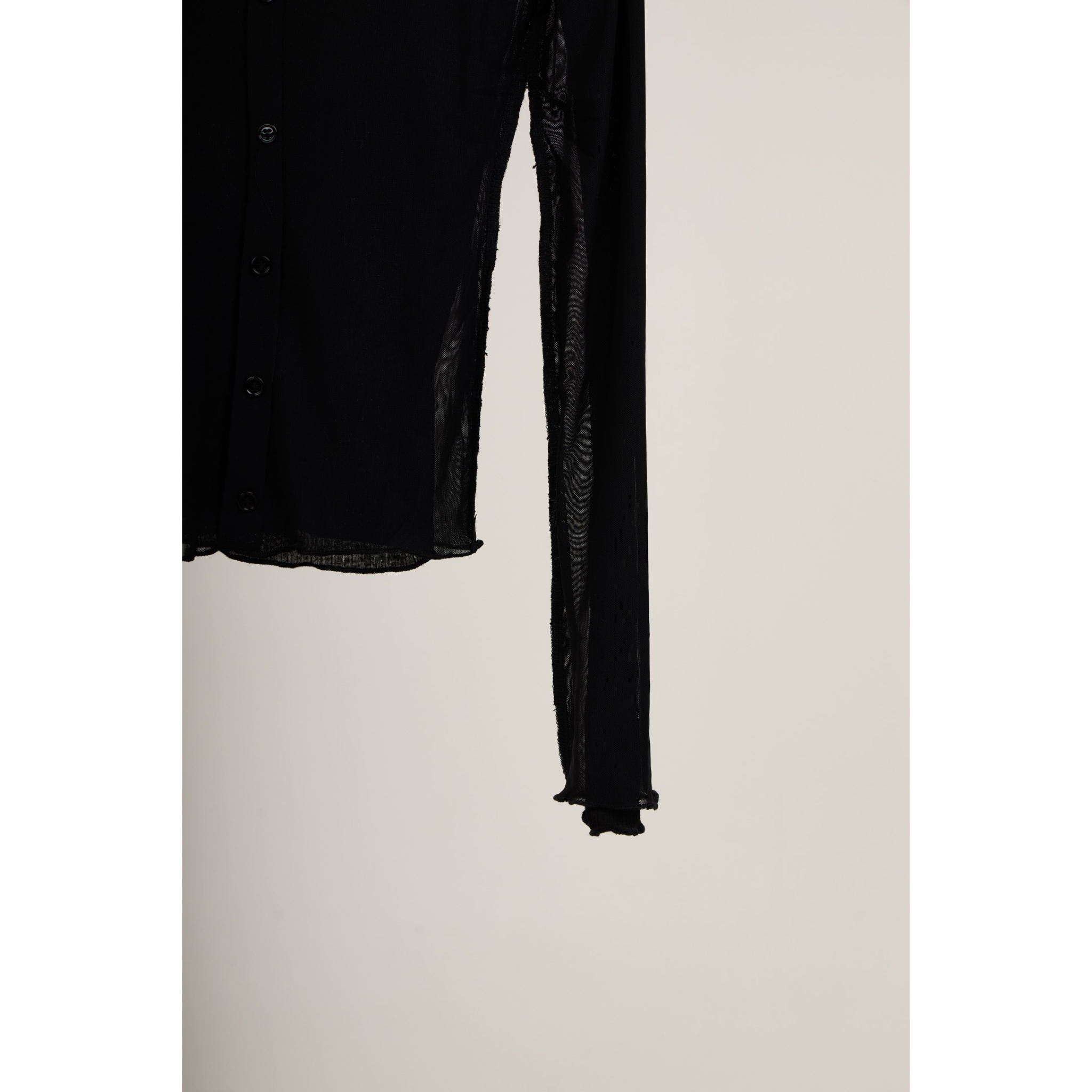 Double-Layer Sheer Shirt  – Black