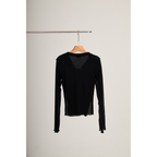 Double-Layer Sheer Shirt  – Black