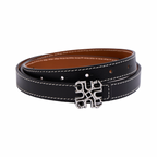 Leather Belt Black/Brown – Silver