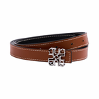Leather Belt Black/Brown – Silver