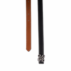 Leather Belt Black/Brown – Silver