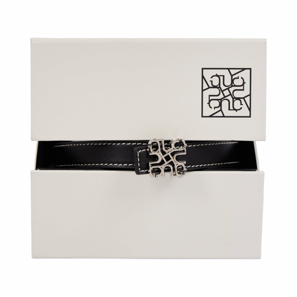 Leather Belt Black/Brown – Silver