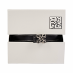 Leather Belt Black/Brown – Silver