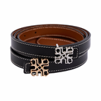 Leather Belt Black/Brown – Silver