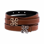 Leather Belt Black/Brown – Silver