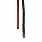 Woven Leather Belt Black/Brown – Silver