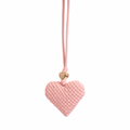 Woven Heart Baby Pink Bag Charm – Gold