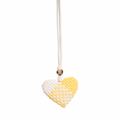 Woven Heart Yellow Bag Charm – Gold