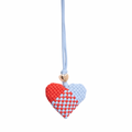 Woven Heart Red Blue Bag Charm – Gold