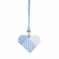 Woven Heart Blue/White Bag Charm – Gold