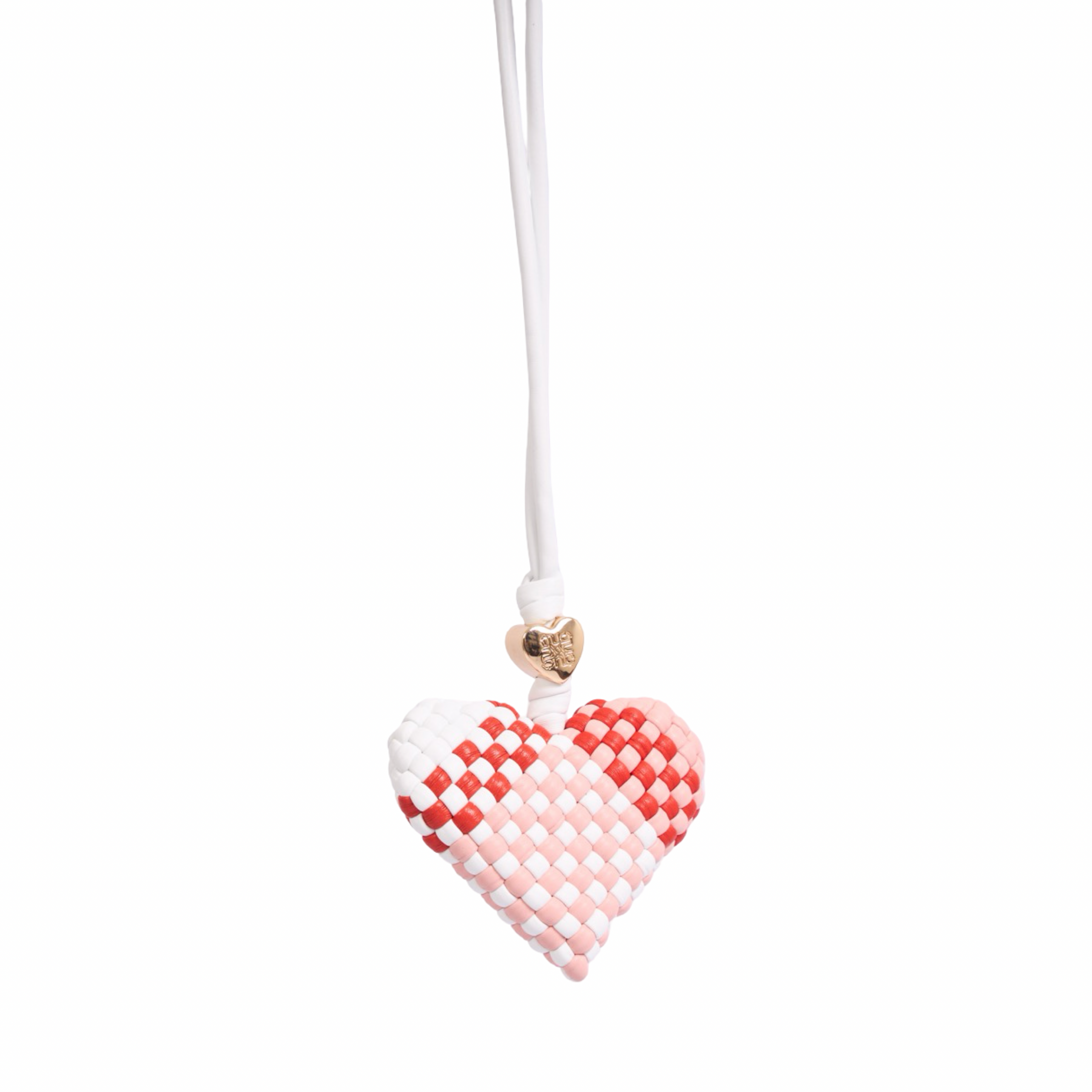 Woven Heart Mix Red Bag Charm – Gold