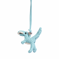 Woven Dinosaur Blue Bag Charm – Silver