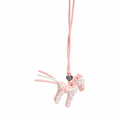 Woven House Pink Bag Charm – Silver