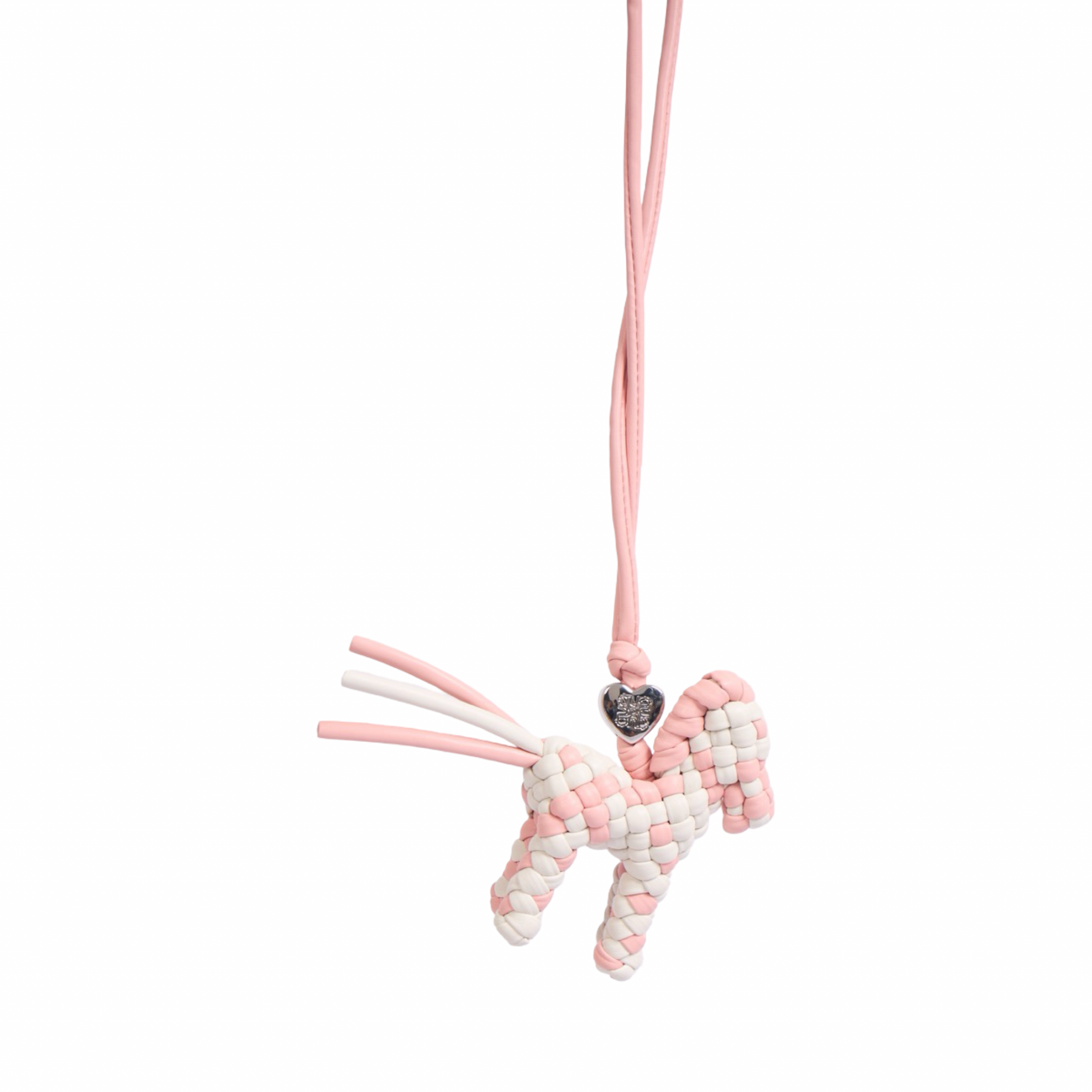 Woven House Pink Bag Charm – Silver