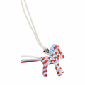 Woven House Blue/Red Bag Charm – Silver