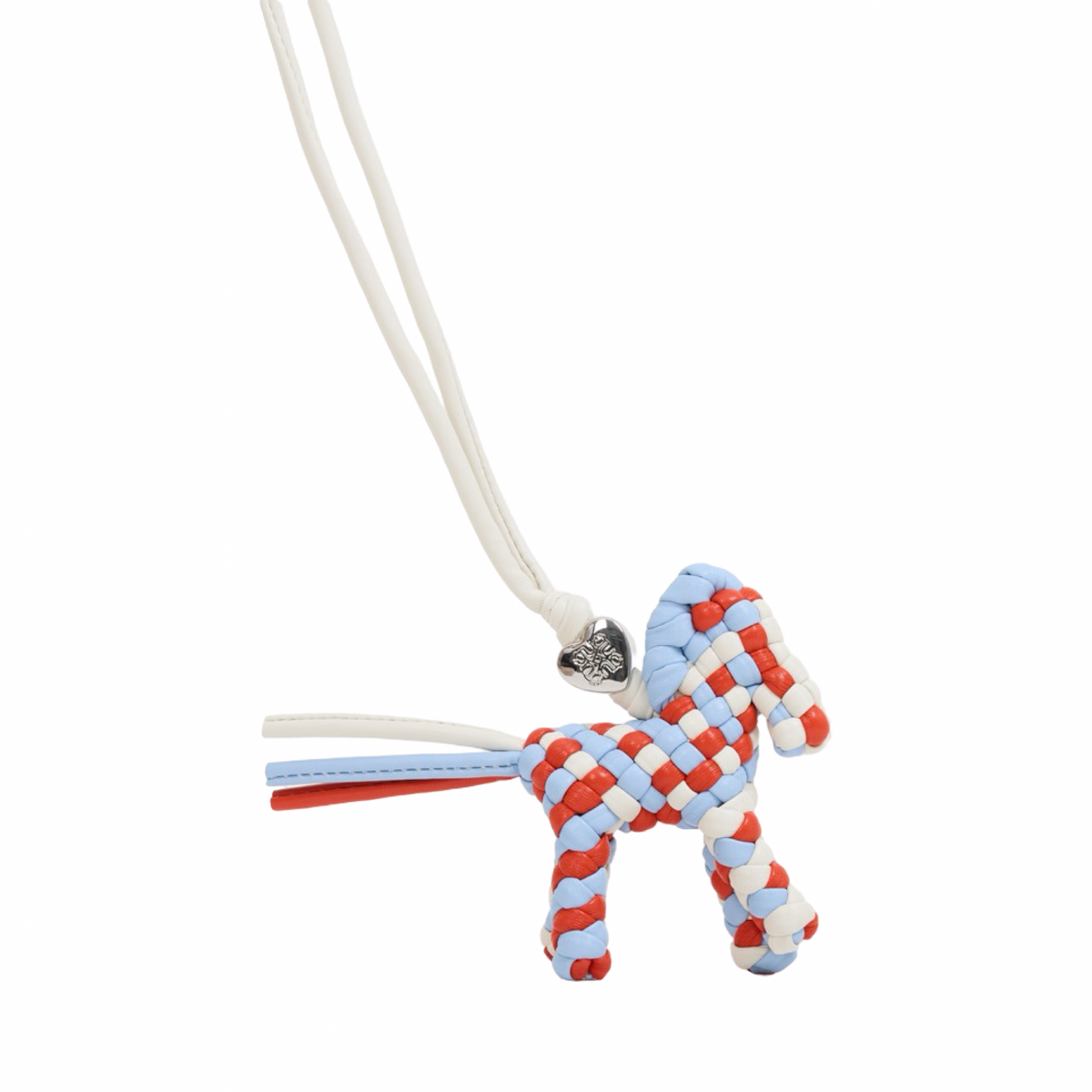 Woven House Blue/Red Bag Charm – Silver