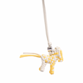 Woven House Yellow Bag Charm – Silver