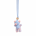 Woven Bear Pink Blue Bag Charm – Gold
