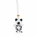 Woven Bear Black/White Bag Charm – Gold