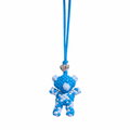 Woven Bear Blue Bag Charm – Silver