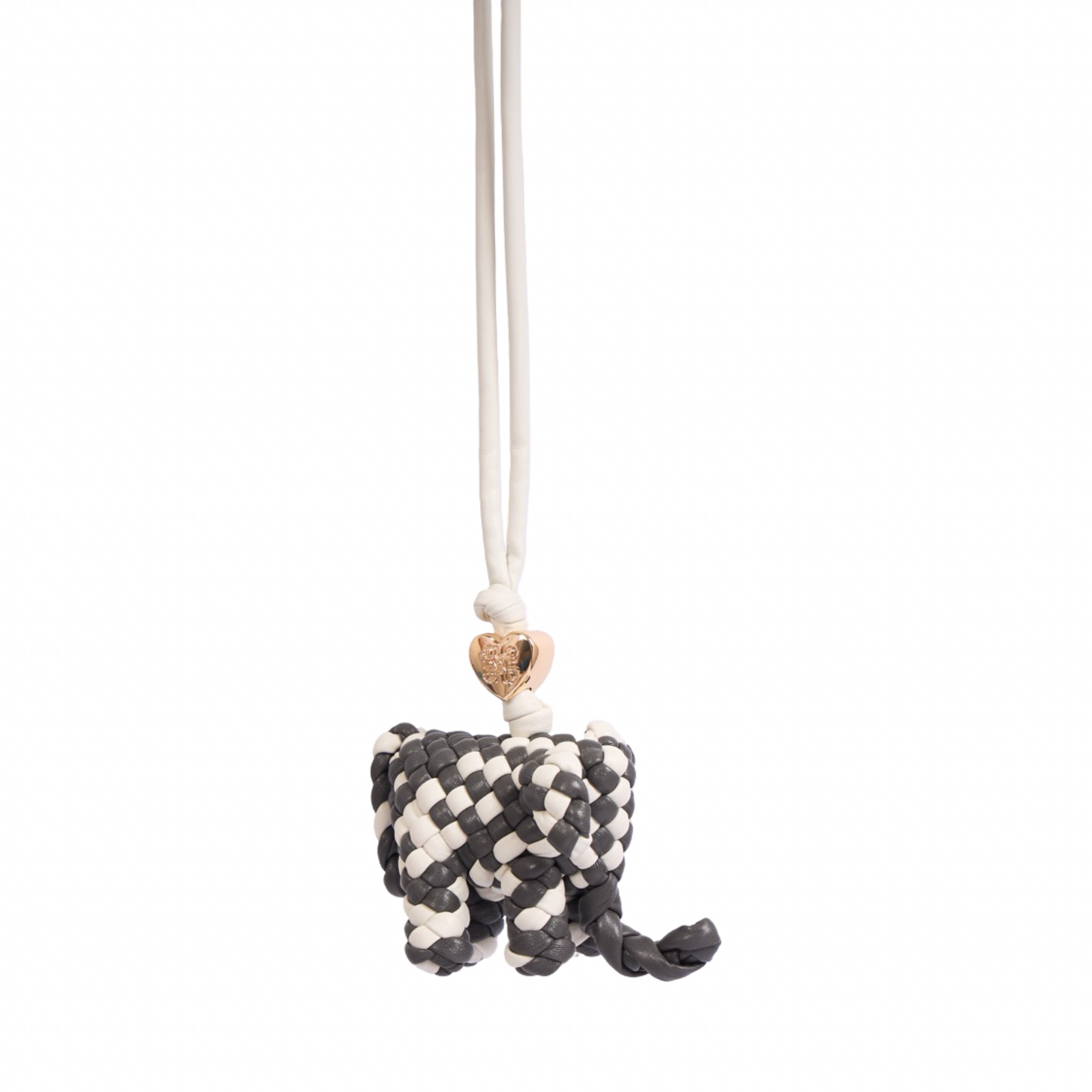 Woven Elephant Black Bag Charm – Gold