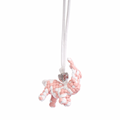 Woven Rabbit Pink Bag Charm – Silver