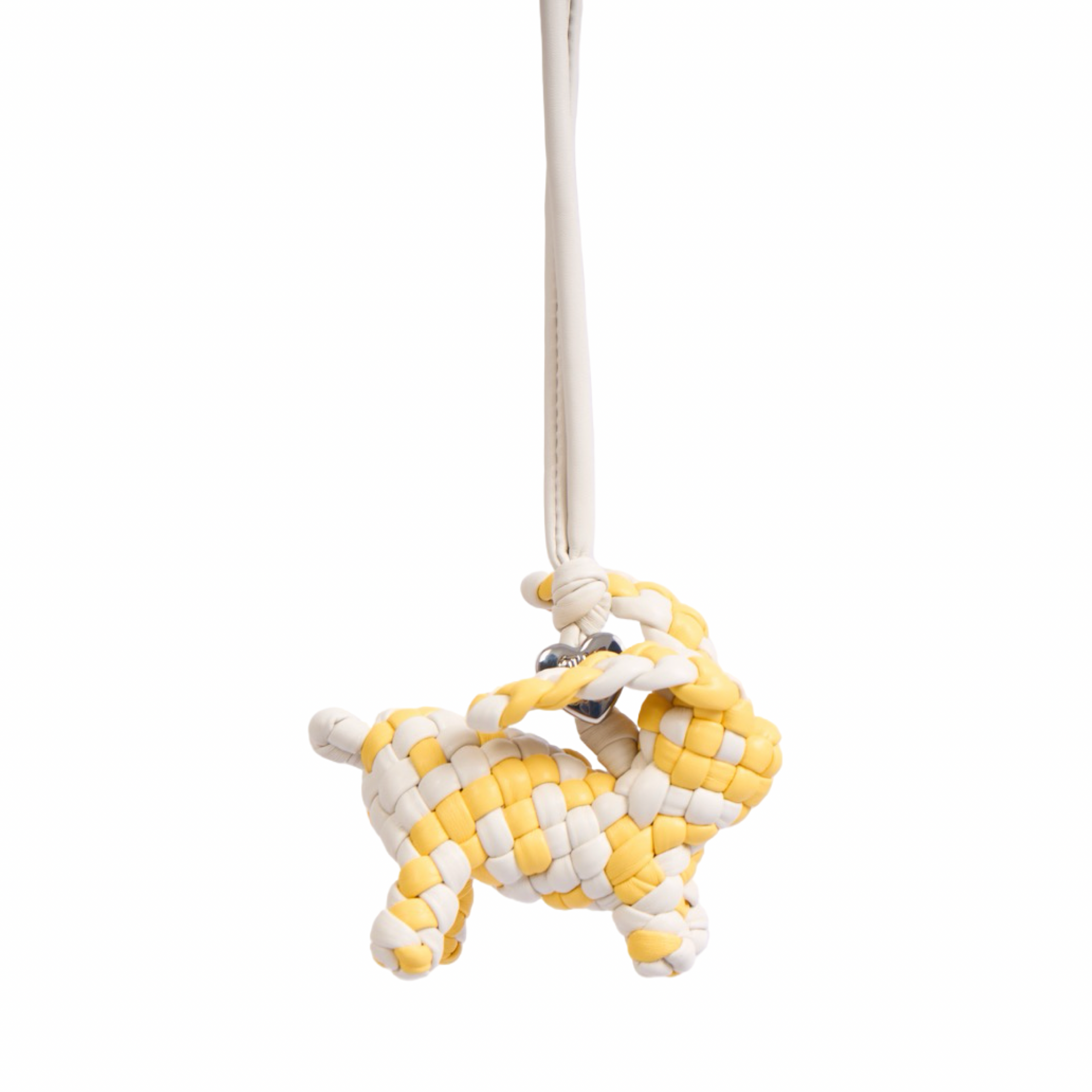 Woven Rabbit Yellow Bag Charm – Silver