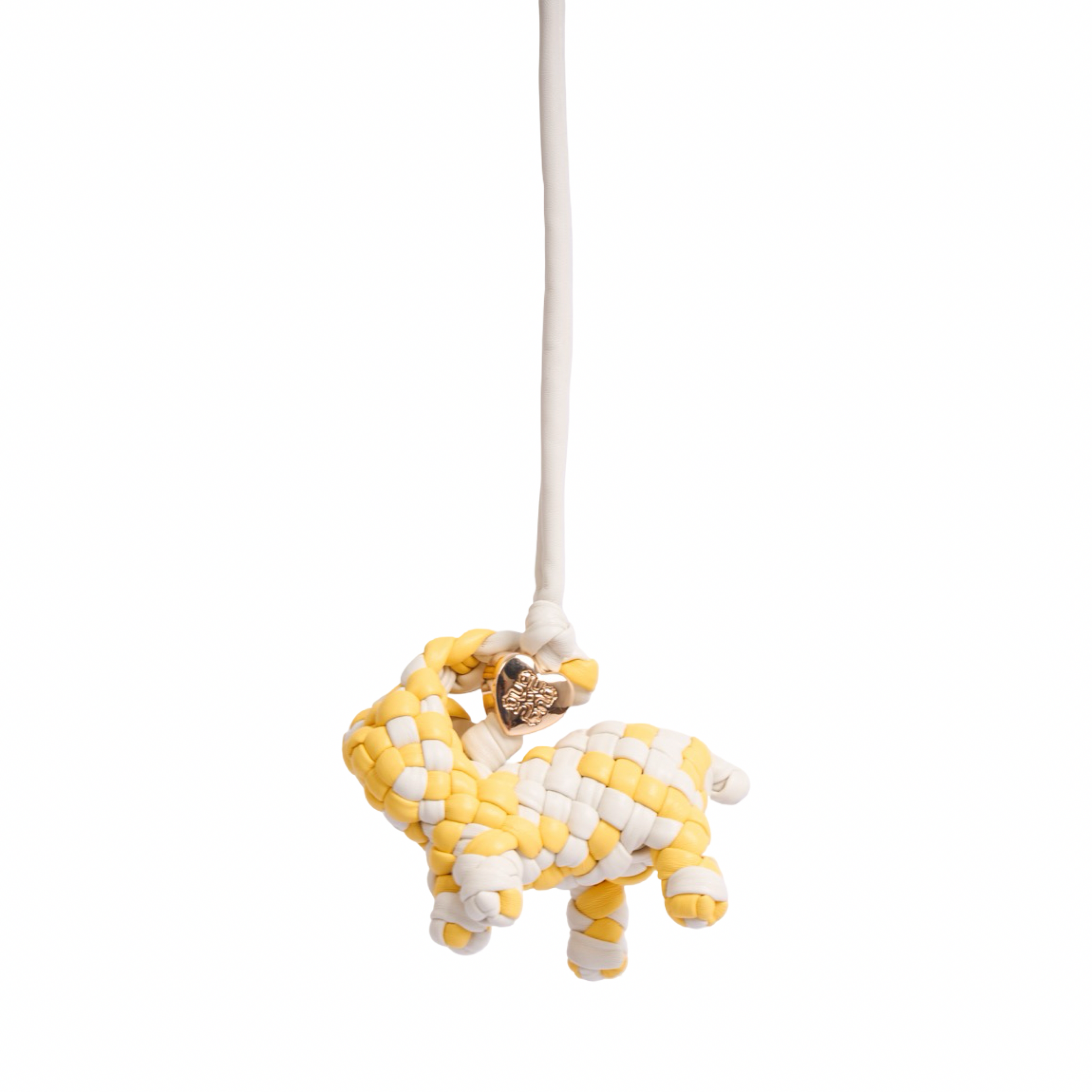 Woven Rabbit Yellow Bag Charm – Gold