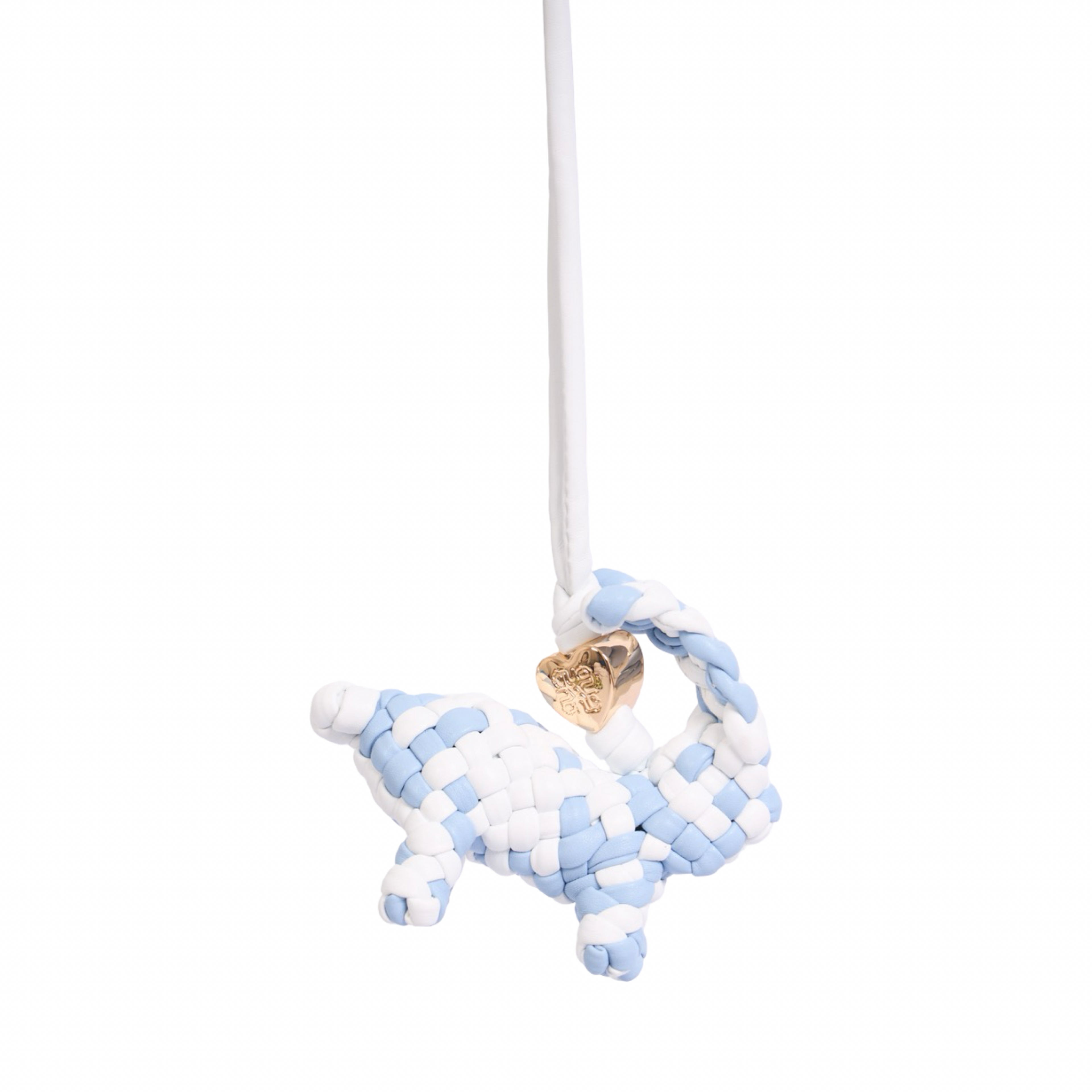Woven Rabbit Blue Bag Charm – Gold