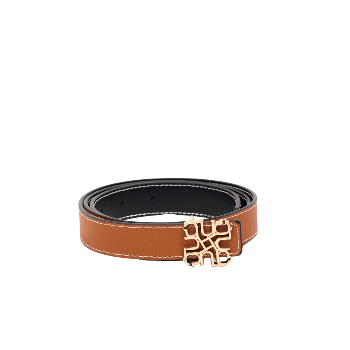 Leather Belt Black/Brown – Gold