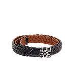 Woven Leather Belt Black/Brown – Silver