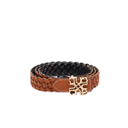 Woven Leather Belt Black/Brown – Gold