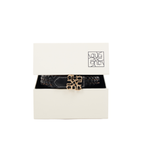 Woven Leather Belt Black/Brown – Gold
