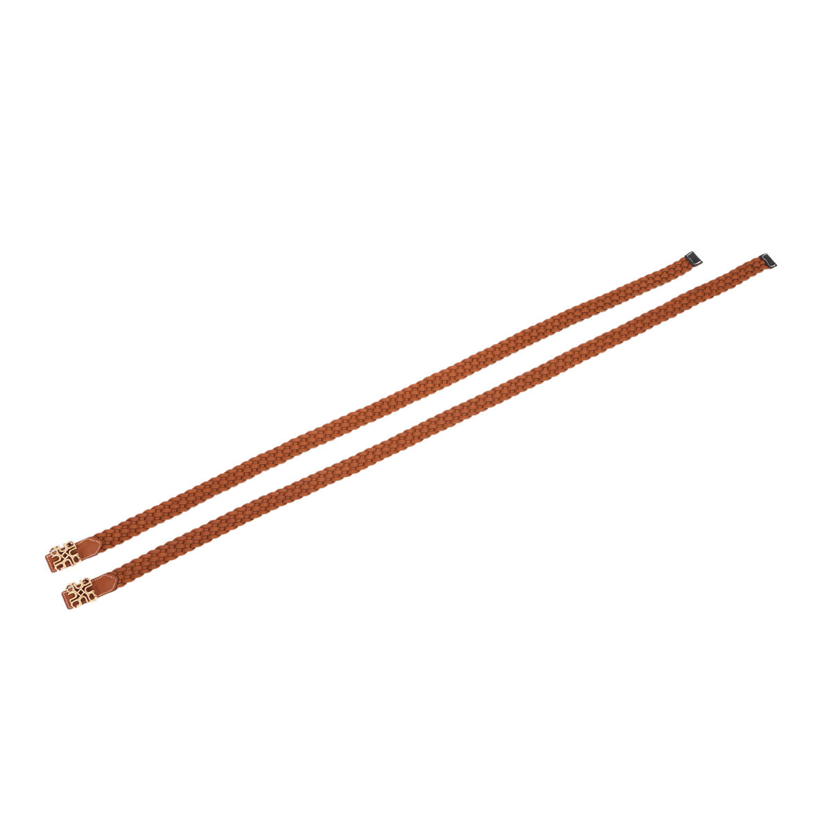 Woven Leather Belt Black/Brown – Silver