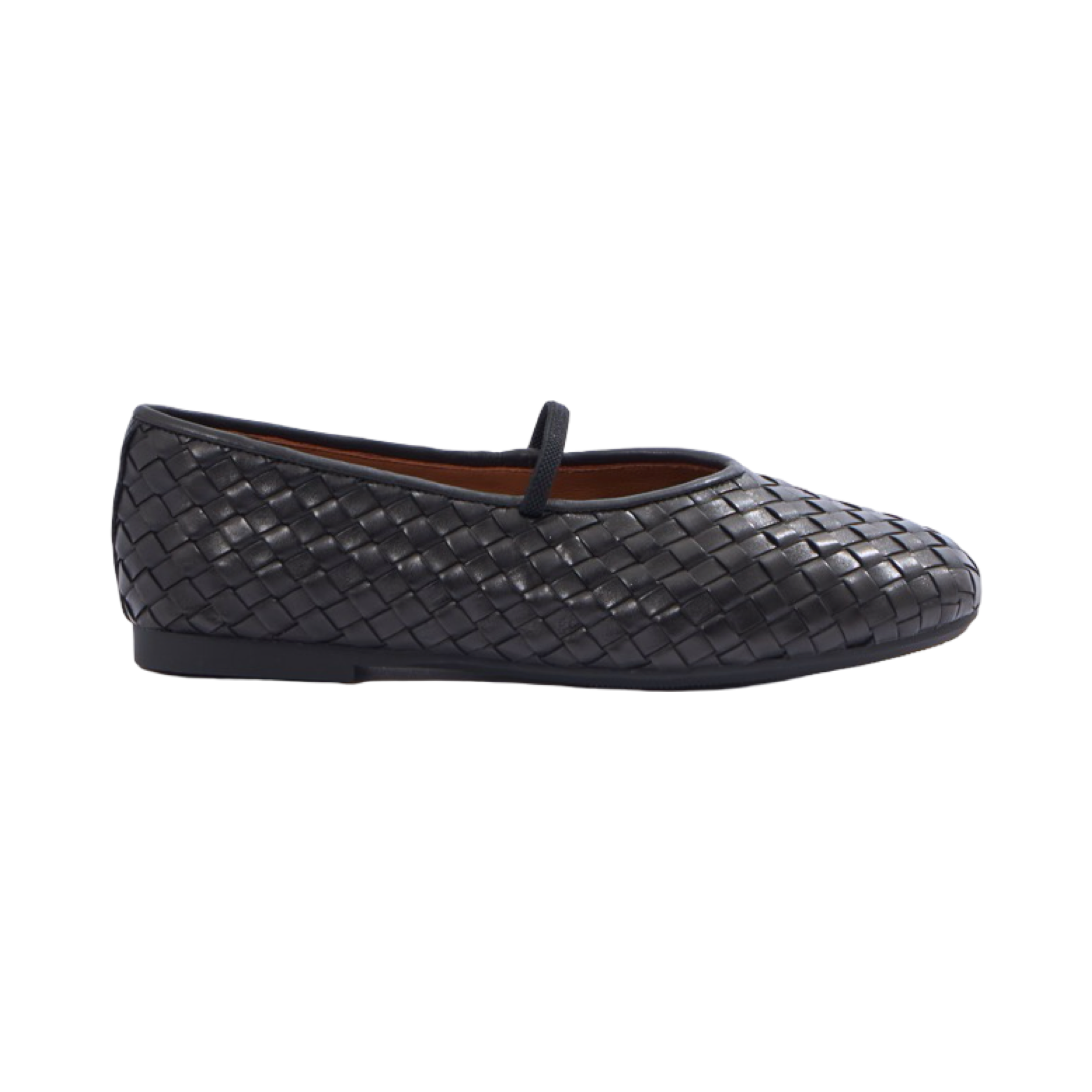 Chan Journey – Florence Handmade Woven Calfskin Flats – Midnight